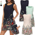 Summer Floral Short Dress Loose Sleeveless Sundress - menochic